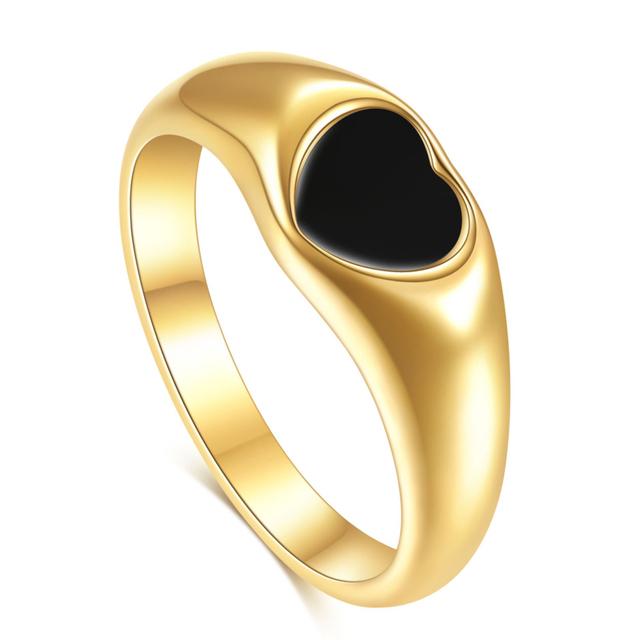 VQYSKO Men's Ring Punk Rock Smooth 316L Stainless Steel Signet Ring For Men Hip Hop Party Jewelry Male Wedding Anel