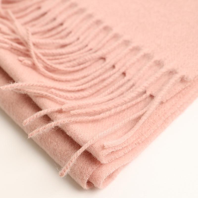 40 wide wool plain long scarf autumn and winter long beard warm plain shawl men's and women's scarf batch