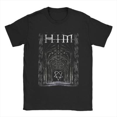 T-shirt Harajuku Ville Valo Arch Groupe Him T-shirts en coton T-shirt de mode pour homme T-shirts à manches courtes à imprimé esthétique d'été