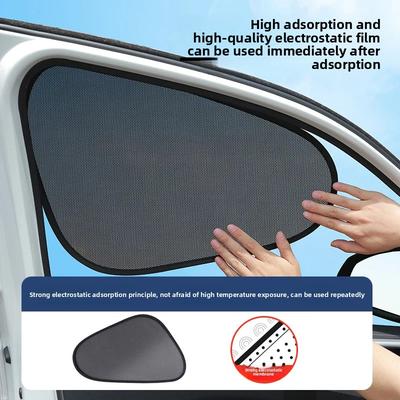 Universal Car Sunshade Electrostatic 4-Layer Side Window Sun Shade Cover for Car Sun Block Curtains UV Protection Sun Visor Film