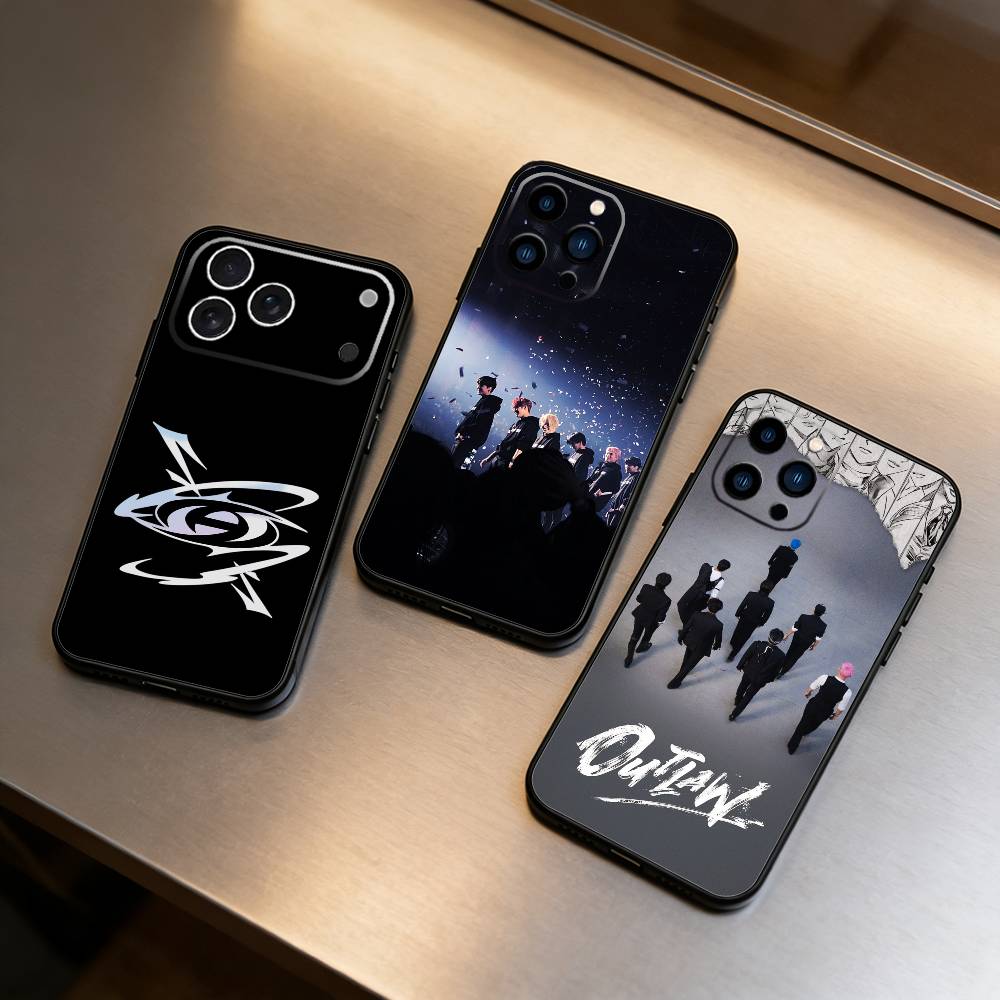 Hot J-ATEEZ Kpop Phone Case For iPhone 17 16 15 14 13 12 Max Plus Silicone Black Cover