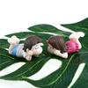 1 Pair Mini Lying Couples Dolls Garden Miniatures Figurine Diy Micro Landscape