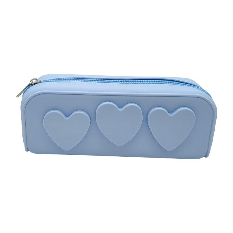 Love-themed Silicone Pen Case  Beauty Storage Bag Stationery Box  Outdoor Leisure & Travel Storage Bag