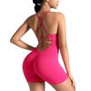 Seamless One-Piece Yoga Suit with Elegant Back and Peach Hip Design