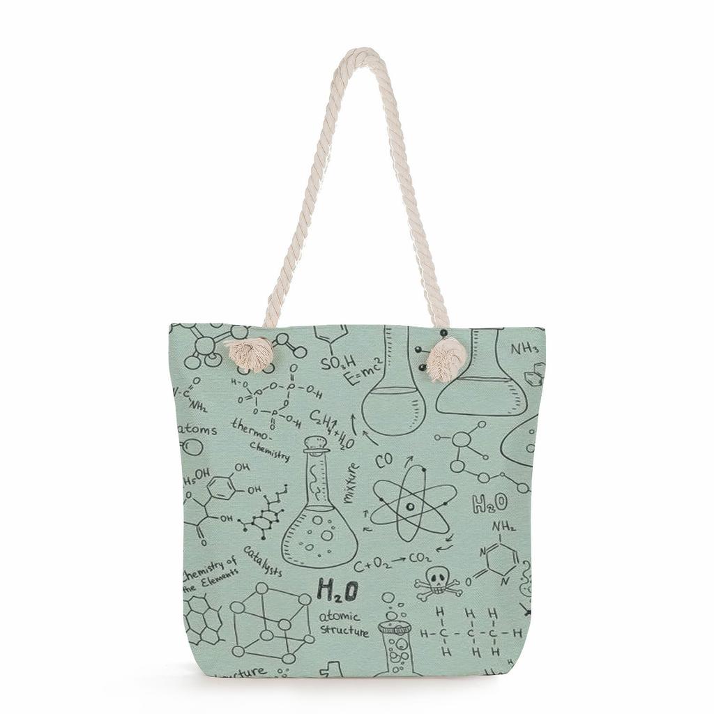 Physical Chemistry print thick rope single-shoulder beach bag 7216