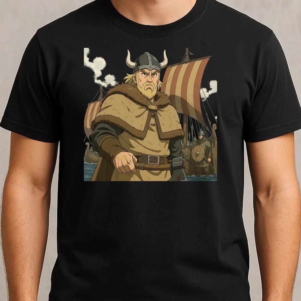 T-Shirt Herren Anime Wikinger Motiv Baumwolle Größe S bis 5XL