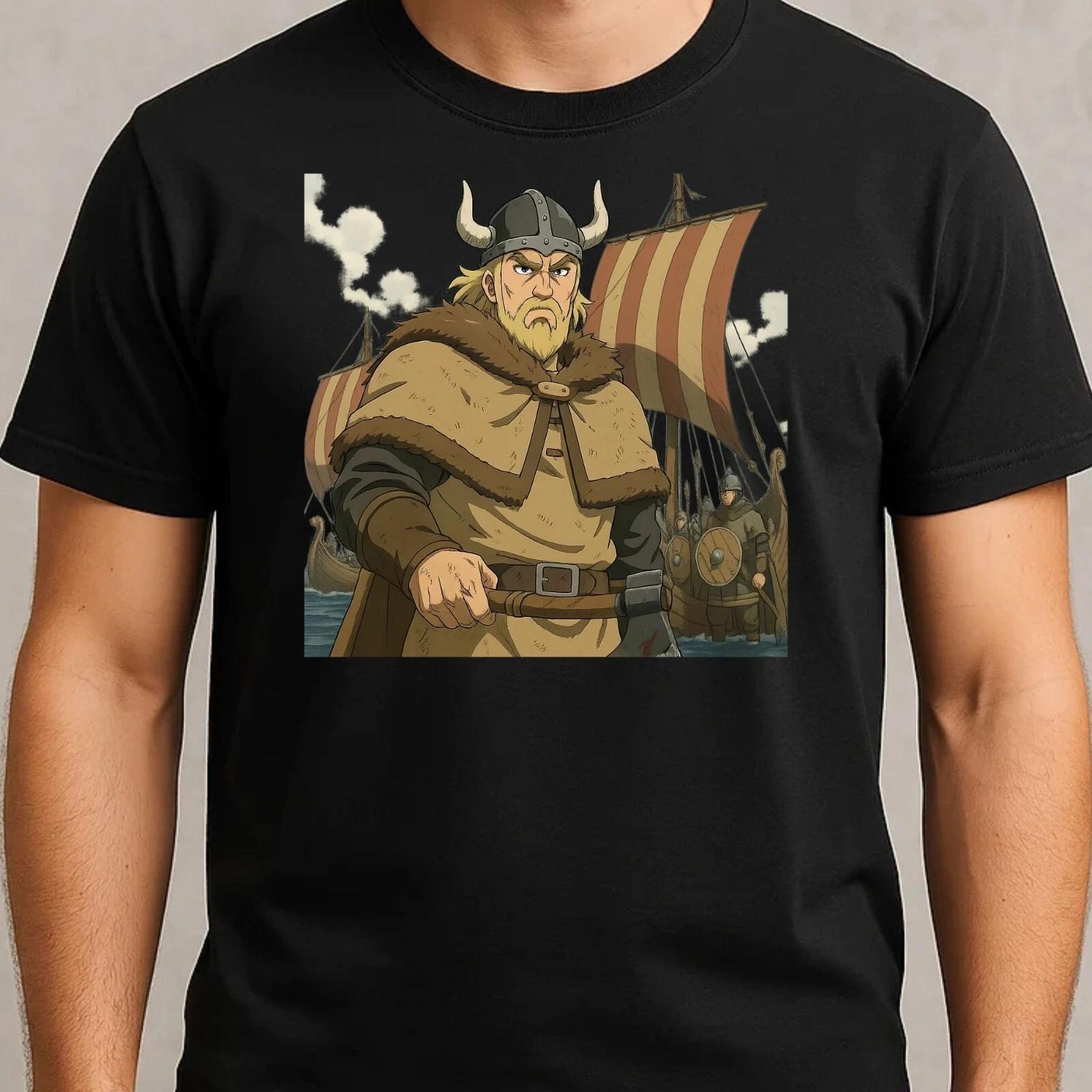 T-Shirt Herren Anime Wikinger Motiv Baumwolle Größe S bis 5XL XXXXL