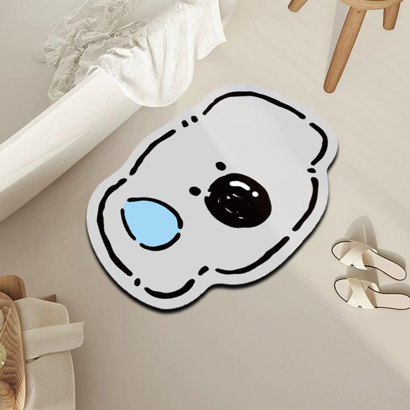Cartoon Animal Doormat - Diatomaceous Earth Entrance Mat, Quick-Dry Absorbent Floor Mat For Bathroom, Durable And Non-Slip For Home Entryway