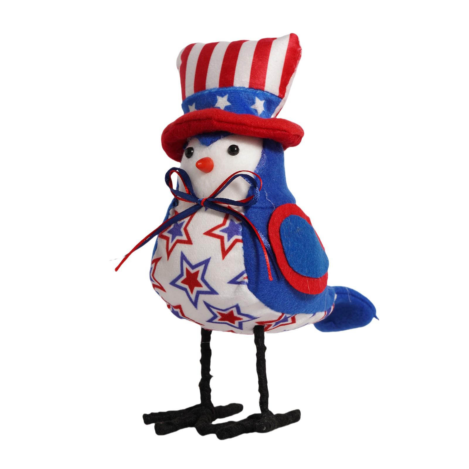 Star-Spangled Bird Doll with Metal Feet - Independence Day Decoration