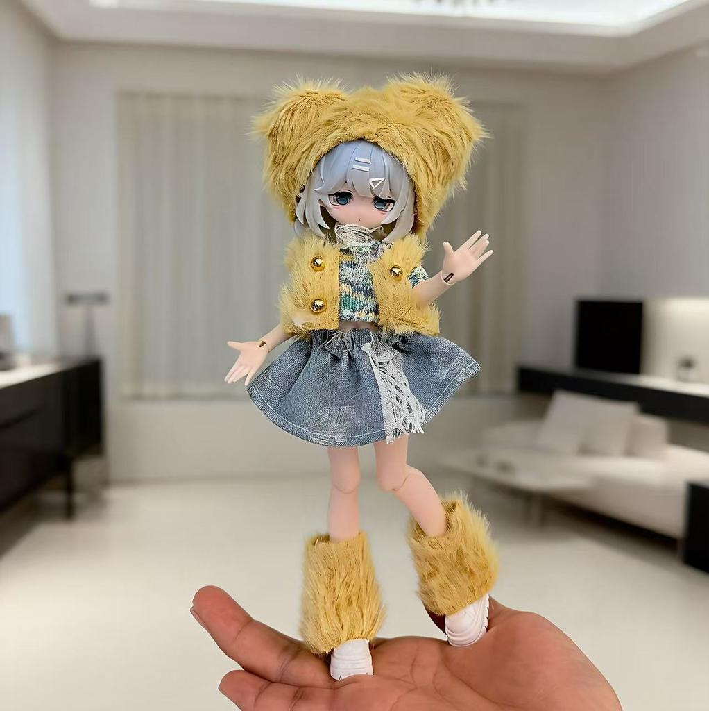 Doll Clothes Set For 1/8 1/12 Ob11 Bjd Dolls Winter Outfit Dress Up Accessories (Only Clothes)
