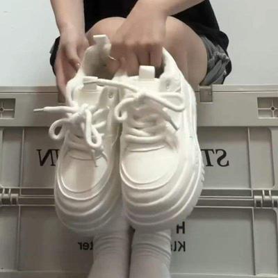 White Winter Velvet Sneakers Women's Muffin Platform White Shoes Breadboard Shoes Heightening Casual Shoes Cotton Shoes Women