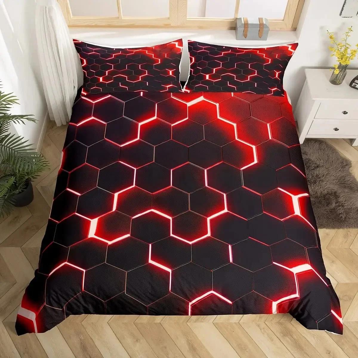 

Geometry Honeycomb Hexagon Comfortable Duvet Quilt Cover Pillowcase Bedding Set Children Bedroom Decoration Home Textile 70x133cm