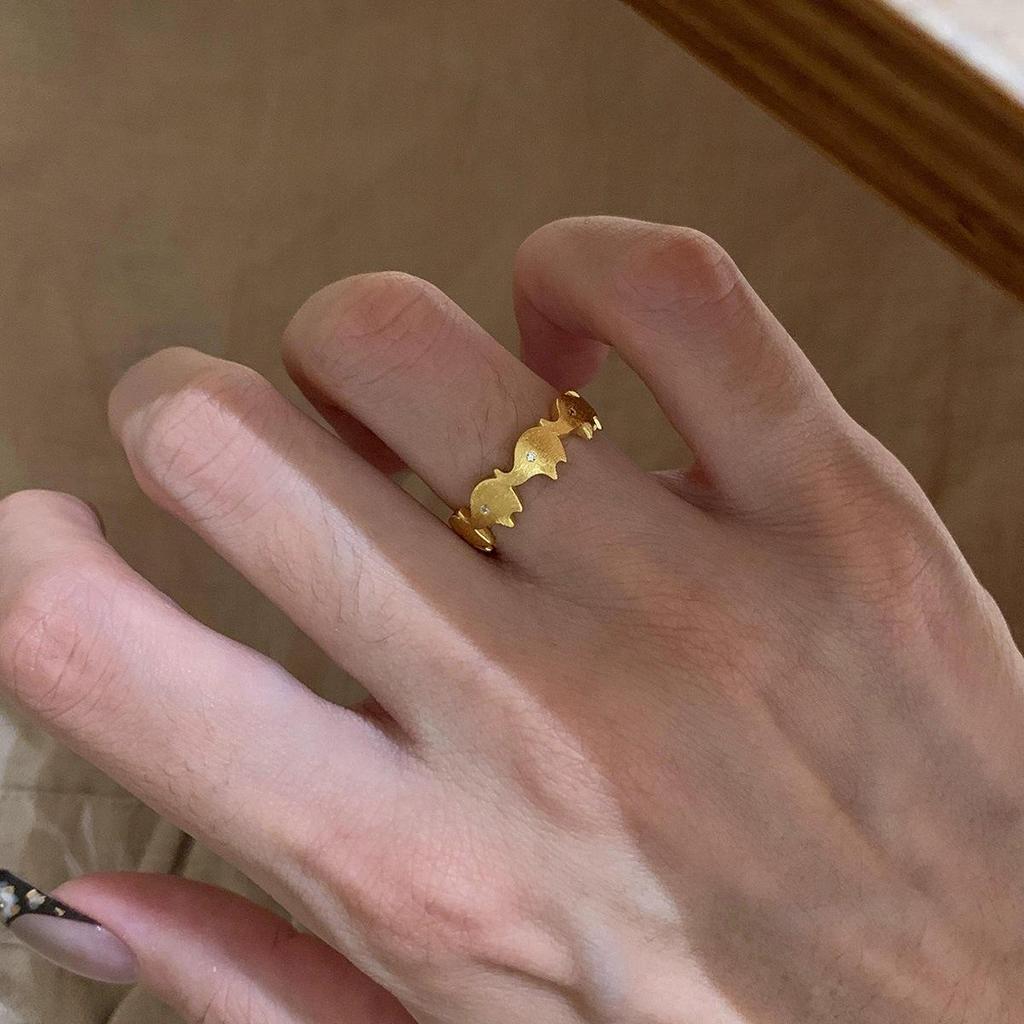 Chic Cartoon Elephant Gold Open Adjustable Women's Ring