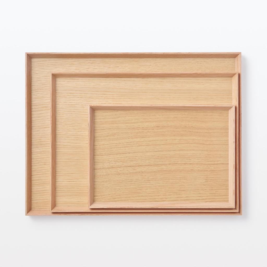 MUJI Wooden Square Wide X Deep X 2cm MDC79A2S Tray, Natural, Approx. 40.5cm 30.5cm High,