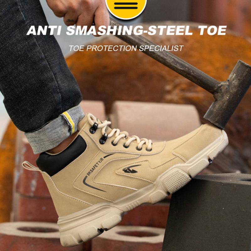 Waterproof Safety Shoes Men Steel Toe Boots Anti-smash Anti-puncture Indestructible Protective Boots Womens Construction Shoes