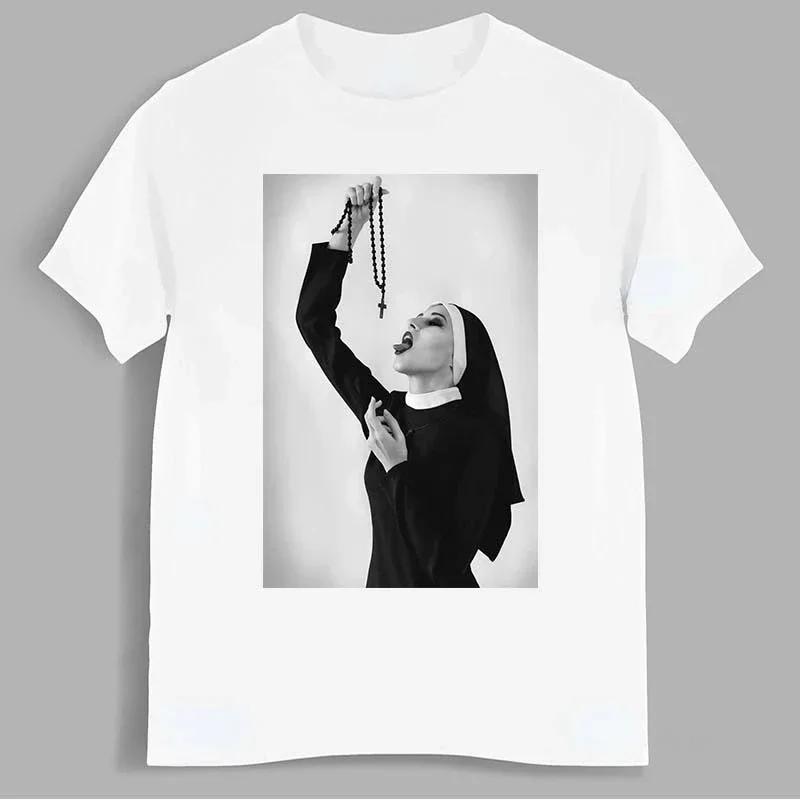 2025 new model Nun _ Nun Smokes Print TShirt Distinctive Play Bowling men Hipster Tees Casual Streetwear Unisex Clothing Summer