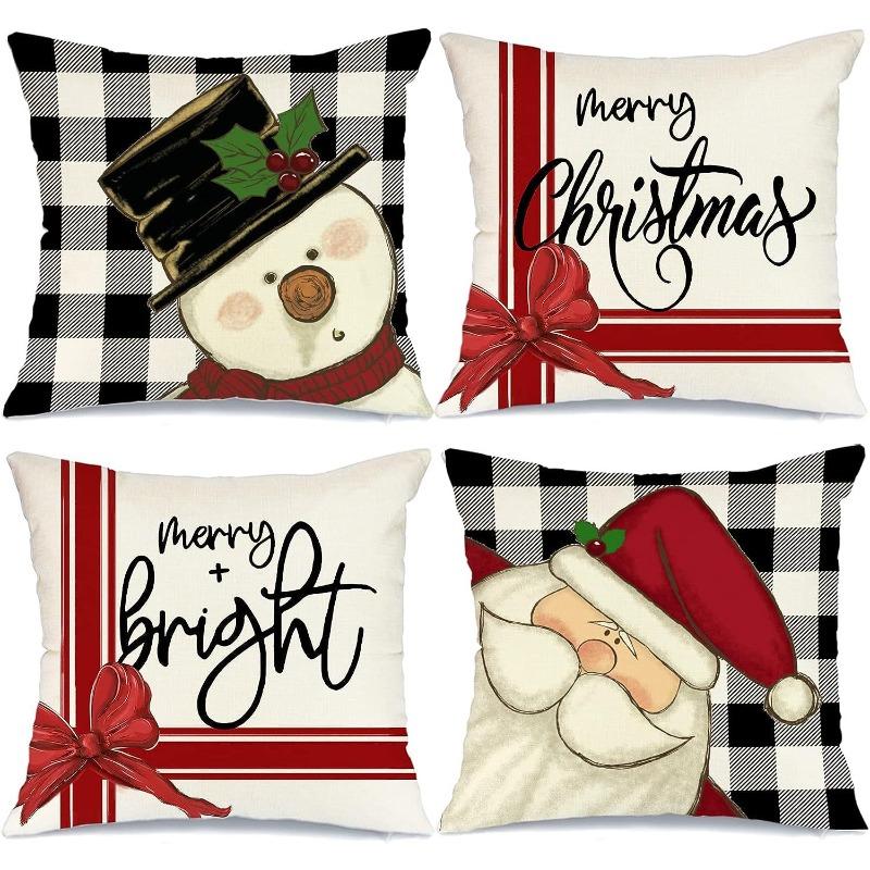 New Christmas Pillow Cover Linen Printed American Sofa Pillow Cover Pillow Cover
