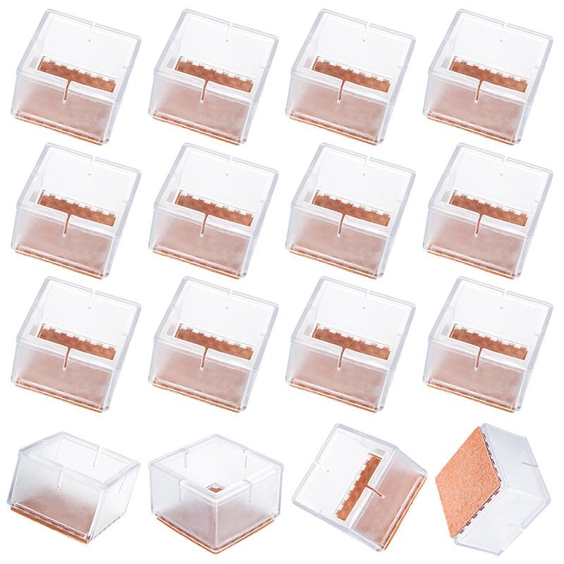 16 bucăți din silicon pentru picior de masă și scaun, pentru picioare, capace Capace pătrate, șosete, pentru picioare, anti-alunecare, pentru mobilier.