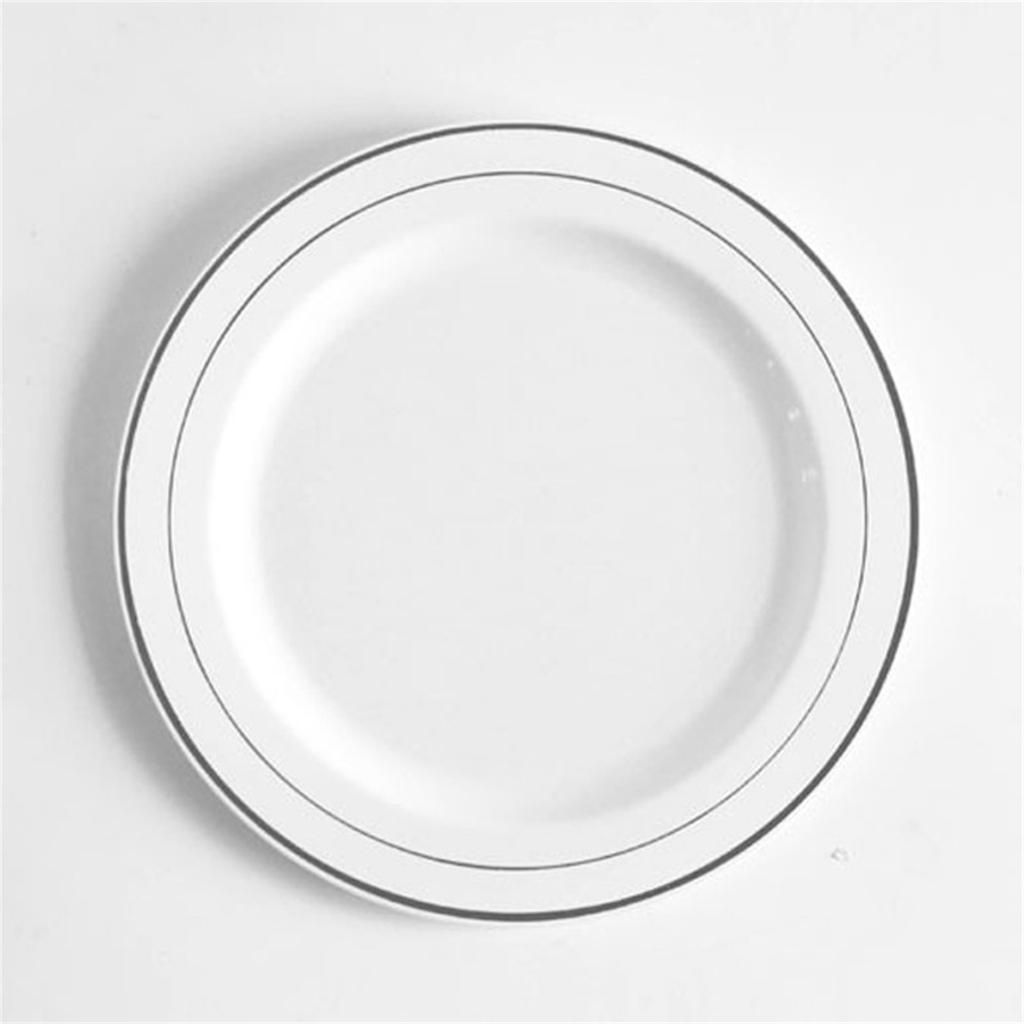 10-pack Plastic Plates, Disposable Dinner Plates/salad Plates/dessert Plates, Suitable For Weddings, Parties And Holiday Party Supplies