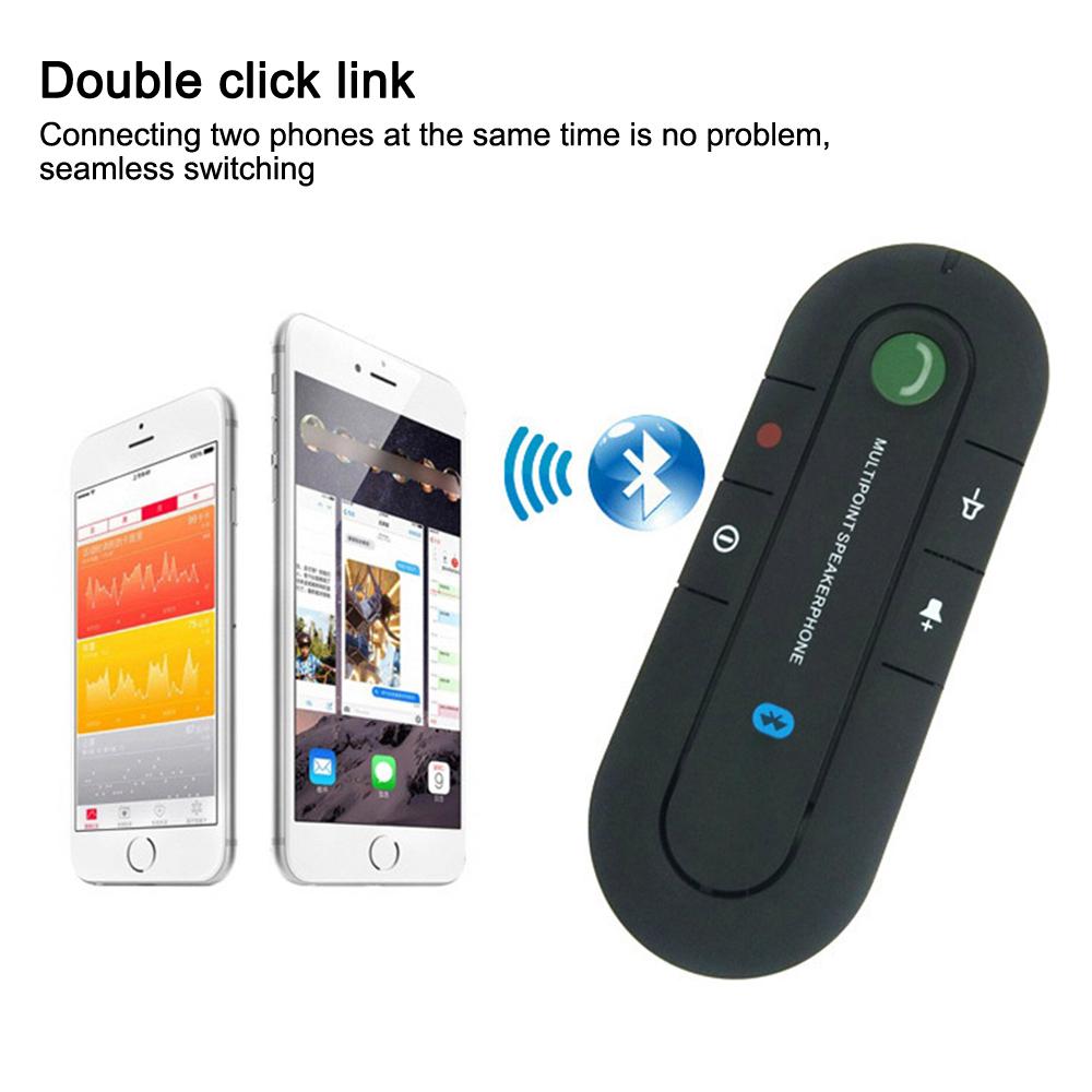 Speakerphone 4.1+EDR Wireless Bluetooth-compatible Handsfree Car Kit MP3 Music Player USB Power Audio Receiver Sun Visor Clip