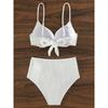 Wrinkled High Waist Bikini Push Up Swimsuit Female Swimwear Women Two-pieces Bikini Set With Bra Cup Bather Bathing Suit Swim