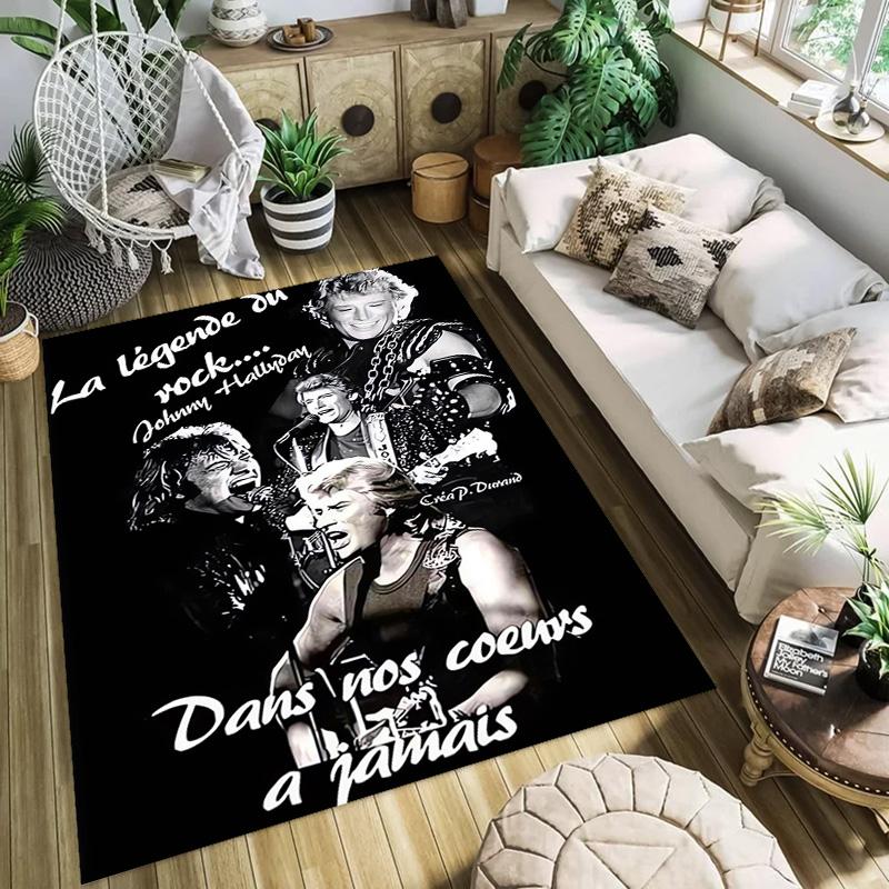 Rock Legend Johnny Halliday carpet Suitable for all seasons Home Decor Doormat Office chair cushion Protective pad