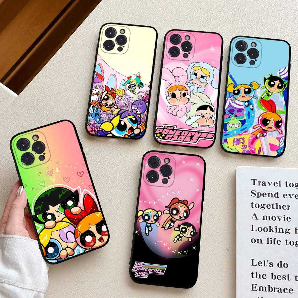 P-Powerpuff-GirlS Soft Back Phone Cover Case For IPhone 17 16 Pro Max 15 12 11 16e 13 Mini 14 15 Plus