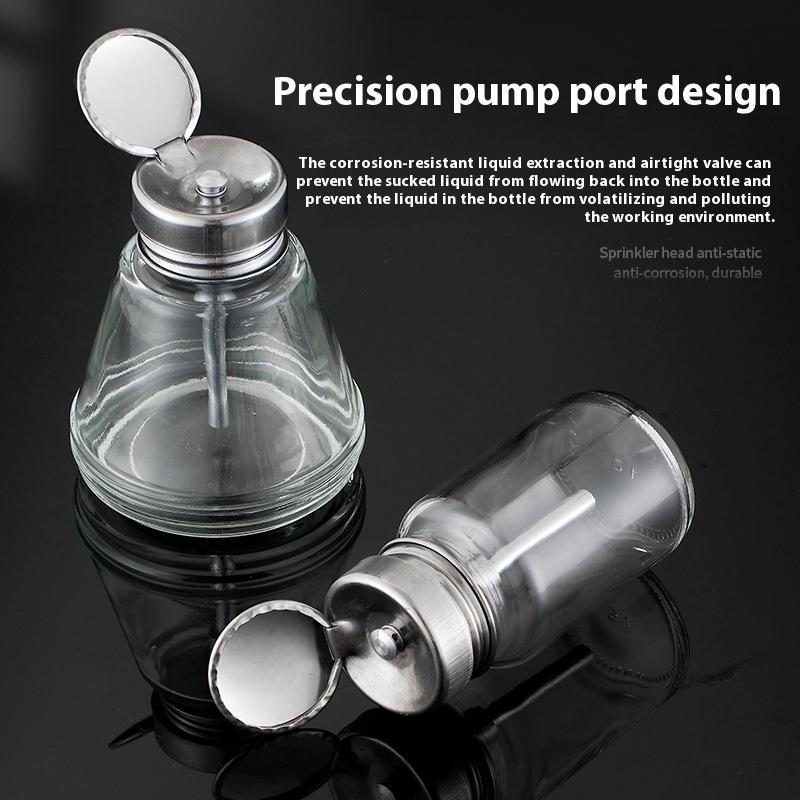 Nail Storage Refillable Glass Bottles Empty Liquid Press Pump Dispenser Nail Art Polish Remover Cleaner Makeup Manicure Tools