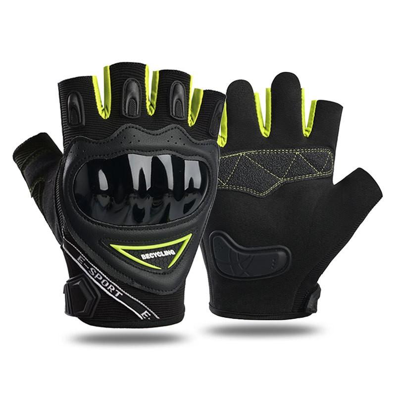 Mens Half-Finger Motorcycle Riding Gloves With Anti-Slip Palm Abrasion-Resistant Outdoor Off-Road Protection Gear