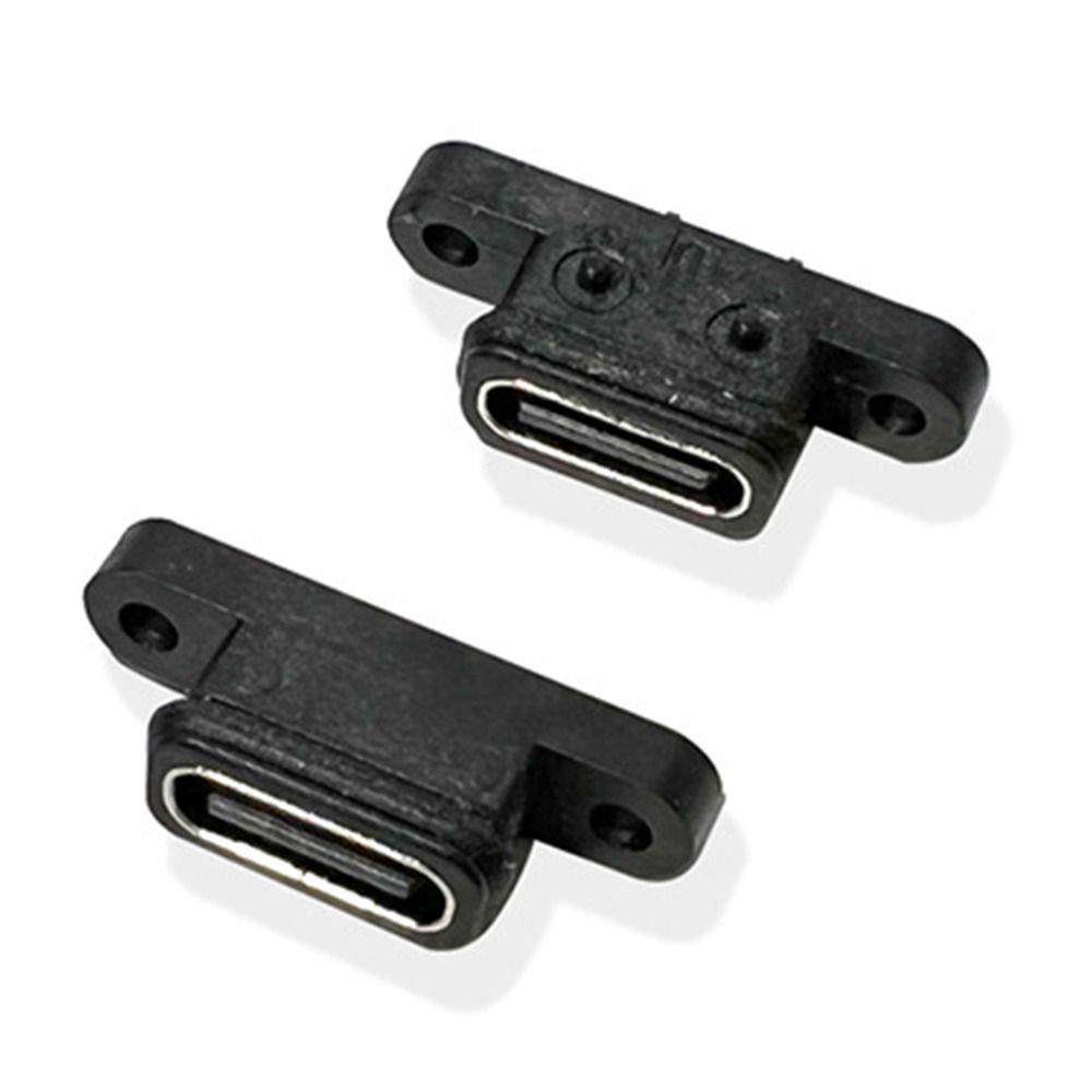 Waterproof TYPE C 2Pin Female USB C Socket 2P Computer Charging Port Waterproof Female Plug
