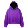Sudadera con capucha de strass para mujer, manga larga, holgada, corta, con capucha, sudadera casual de calle