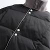 Unisex Winter Cotton Puffer Jacket Oversized Warm Hoodless Coat With Flip Collar Side Pockets