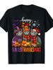 Unisex T-shirt Happy HalloThankMas Russian Blue Xmas Halloween Thanksgiving T-Shirt