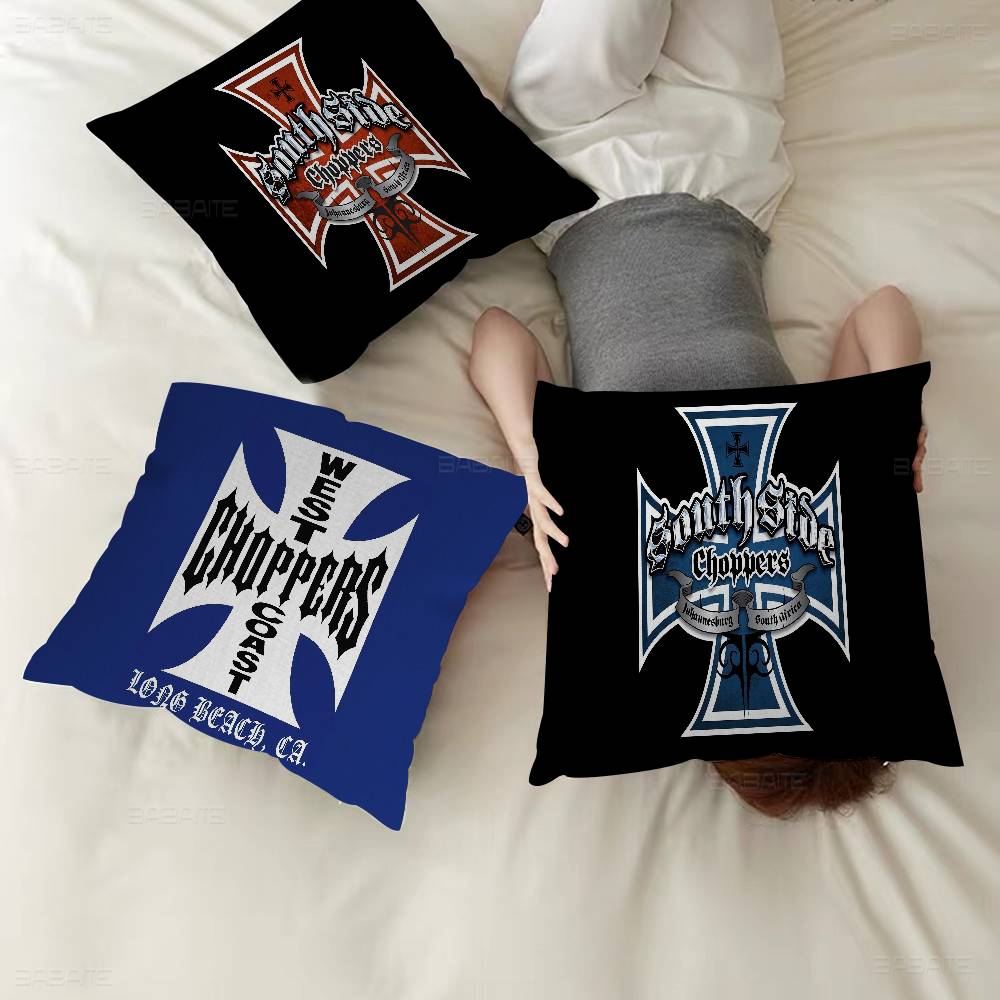 West Coast Chopper Motorcycle Logo Cushion Cover Pillowcase Upholstery Sofa Throw Pillow Home Decor Pillowcas