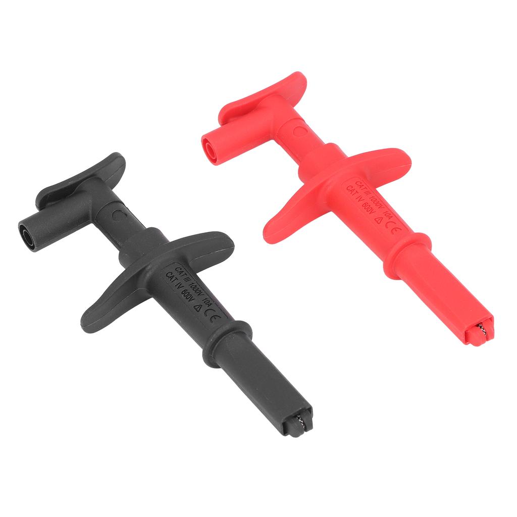 1 Paar Prüfhakenklemmen Krokodilklemmen Rot Schwarz Zubehörset Kit für Elektronische Tests