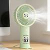Portable Handheld Fan USB Rechargeable 3-Speed Cute Personal Mini Fan with LED Light Lightweight Quiet Cooling Fan with Phone Holder for Travel Office