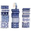 Washi Tape Aohakushi Series Traditional Chinese Ceramic Pattern Design 20 Rolls 19 Set Blue White Porcelain Floral Cloud Checkered Ideal Planners DIY