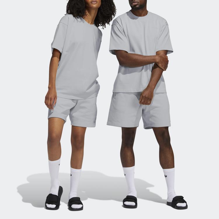 Adidas Originals Clover X Pharaoh Co-branded Pure Color Sports Casual Shorts Unisex Shorts Light-Grey GM1953