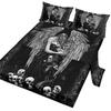 Angel Demon 4 Piece Bed Sheet Set, Includes 1 Flat Sheet, 1 California King Flat Sheet, 2 Pillow Cases (Culture, Tradition)