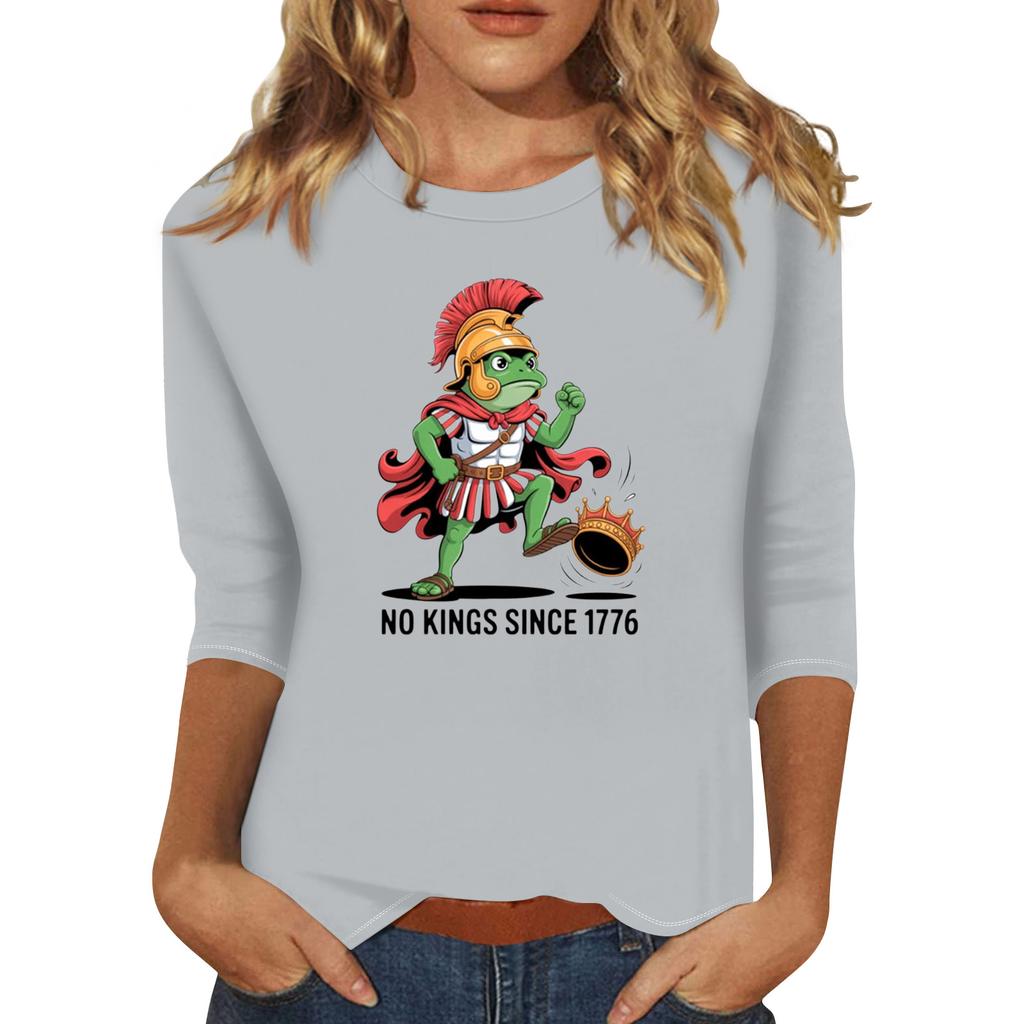 Women's Fashionable Casual Three-quarter Sleeve Round Neck Top