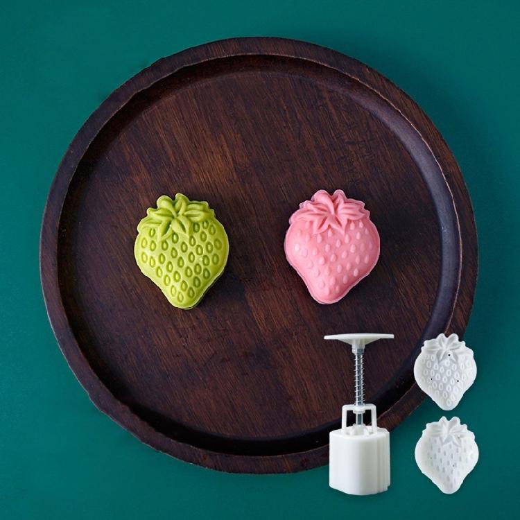Mooncake Mould 50g with 2 Different Strawberry Shaped Stamps Mid-Autumn Festival