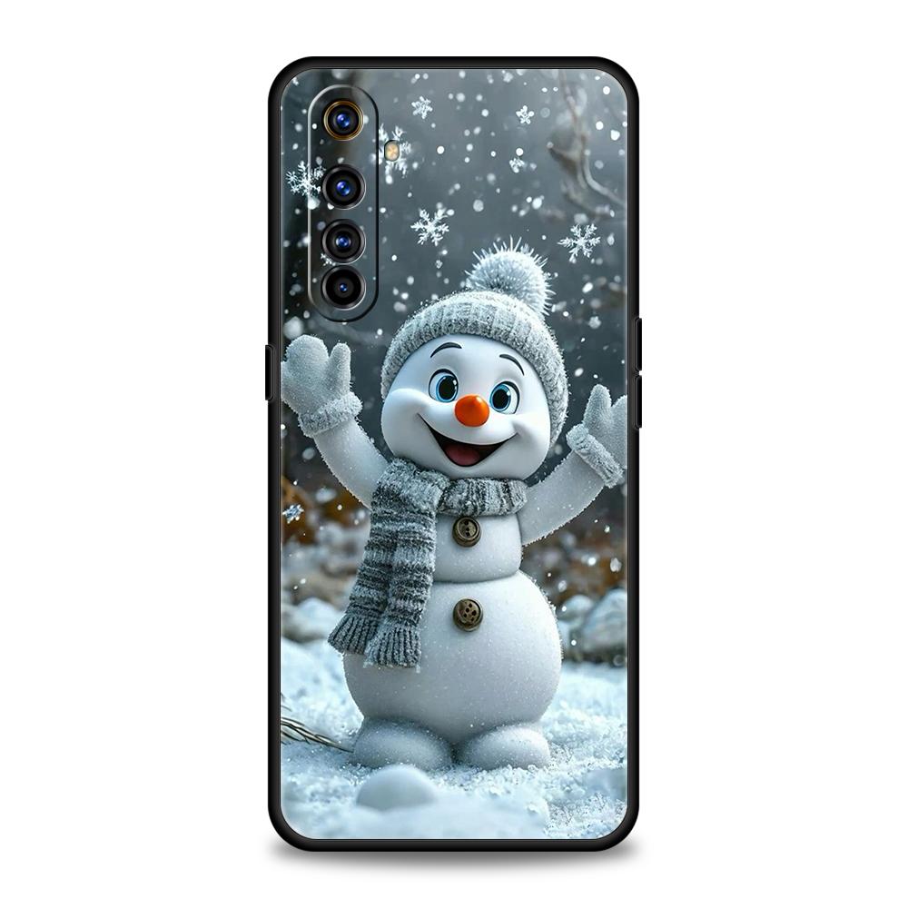 

Christmas Snowman Phone Case For Oppo A3S A15 A17 A31 A95 Find X5 X6 Pro A54 A53 A52 Reno 6 7 8 SE Z Pro 5G Soft TPU Cover Bags Find X5 Pro