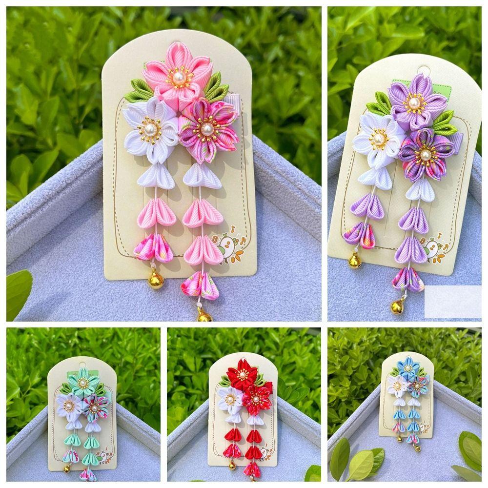Hanfu Accessories Japanese Kimono Headwear Ancient Style Tassel Flower Hairpin  Hair Accessories