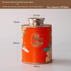Festive Tea Can: Small Sealed Container for Black, Green, or White Tea with Silver Flakes