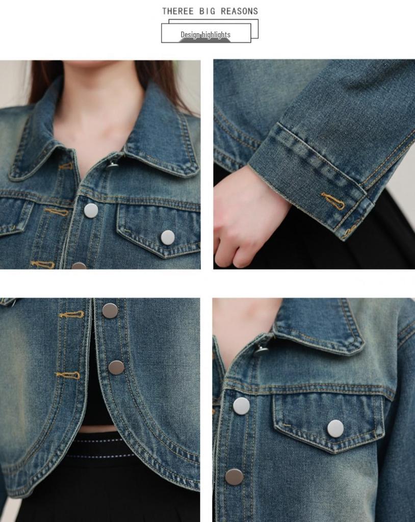 Korean-Style Trendy Layered Retro Loose-Fit Women's Denim Jacket