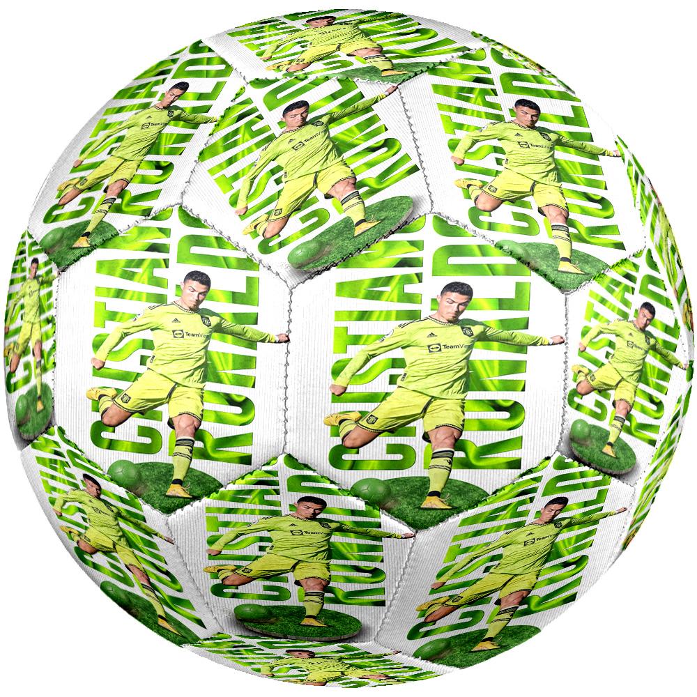 Ronaldo's Geometric Soccer Player Art Soccer Ball Size 5 Football Machine-Stitched Indoor/Outdoor Universal Football Surprise Collection Gift