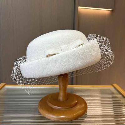 French Mesh Knot Wool Beret Women'S Autumn And Winter Fashion Dome Curled Top Hat Foreign Style Painter Hat
