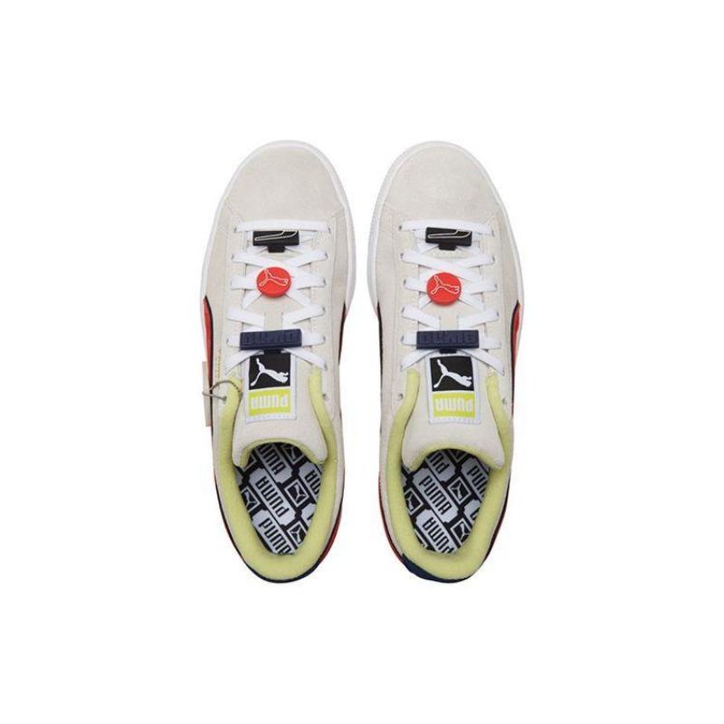 PUMA Suede Decor8 Unisex Low top Lightweight Wear resistant Balanced Leather Skate Shoes White Red Blue 380534-01