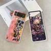 Vintage Gothic Night Flower Skull Head Print Phone Case for Samsung Galaxy Z Flip 7 Flip6 5 4 3 Folding Cover for Z Flip7 Flip5