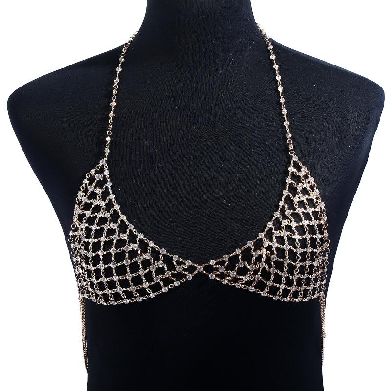 Necklace, European And American Creative Fashion Hipster Multi-Layer Chest Chain, Sexy Body Chain